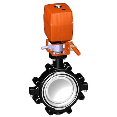 電動(dòng)蝶閥，24V 帶手動(dòng)手柄、+GF+電動(dòng)蝶閥 電動(dòng)塑料蝶閥
